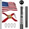 G128 Combo Pack: 25 Ft Telescoping Aluminum Flagpole (Black) & American and Florida Flags 3x5 Ft, Both StormFlyer Series Embroidered 220GSM Spun Polyester | Pole with Flags Included
